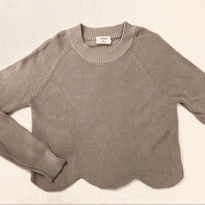 Wilfred Sardou scalloped knit sweater
